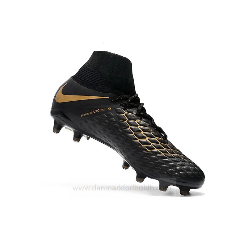 Nike Phantom Hypervenom Iii Elite Df FG Fodboldstøvler Herre – Sort Guld
